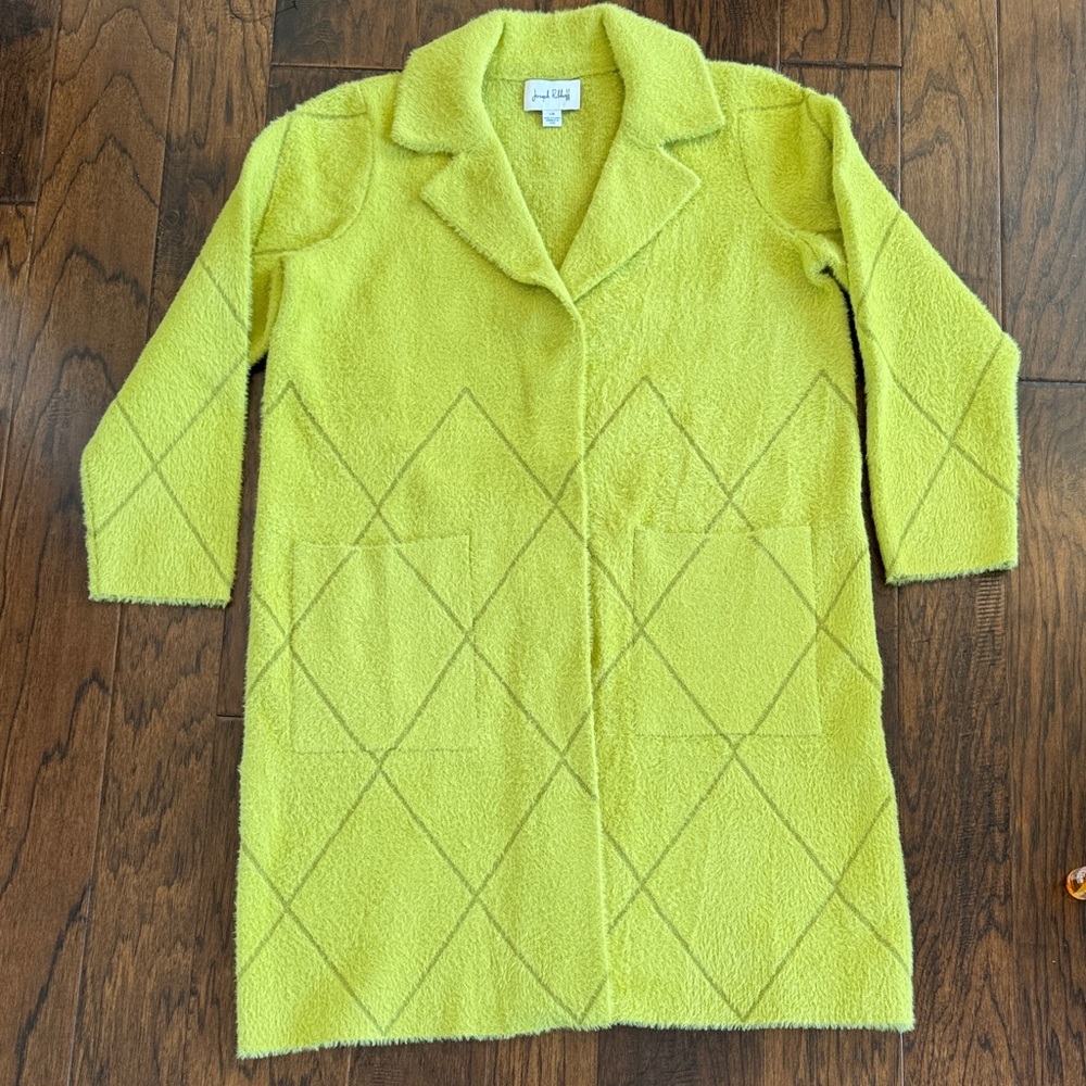 JOSEPH RIBKOFF notched collar coat in wasabi green sz L NWOT
